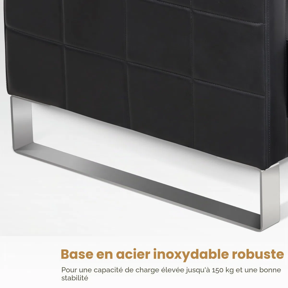 BarberPub Chaise de barbier avec lavabo, base en acier inoxydable, lavabo de barbier en céramique réglable, fauteuil de barbier pour SPA salon, station de lavage 8611(Noir/Cuir synthétique)