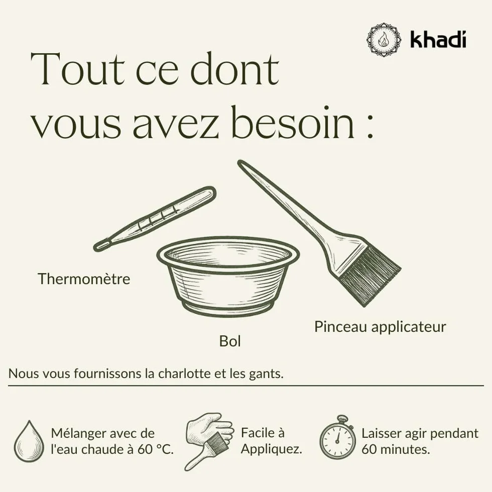khadi BLOND FONCÉ Coloration végétale - Colore vos cheveux dans un blond cendré mat à un blond foncé intense - 100% végétale et naturelle - 100 g