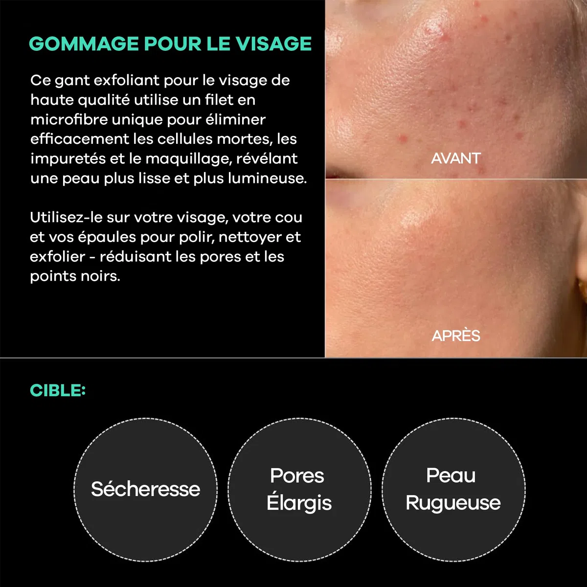 Dermasuri Gant Exfoliant Visage – Gommage Coréen Naturel – Exfoliant Doux Pour Peau Lisse & Éclatante – Gant Réutilisable Pour Femmes & Hommes – Soin Beauté Spa – 1 Unité