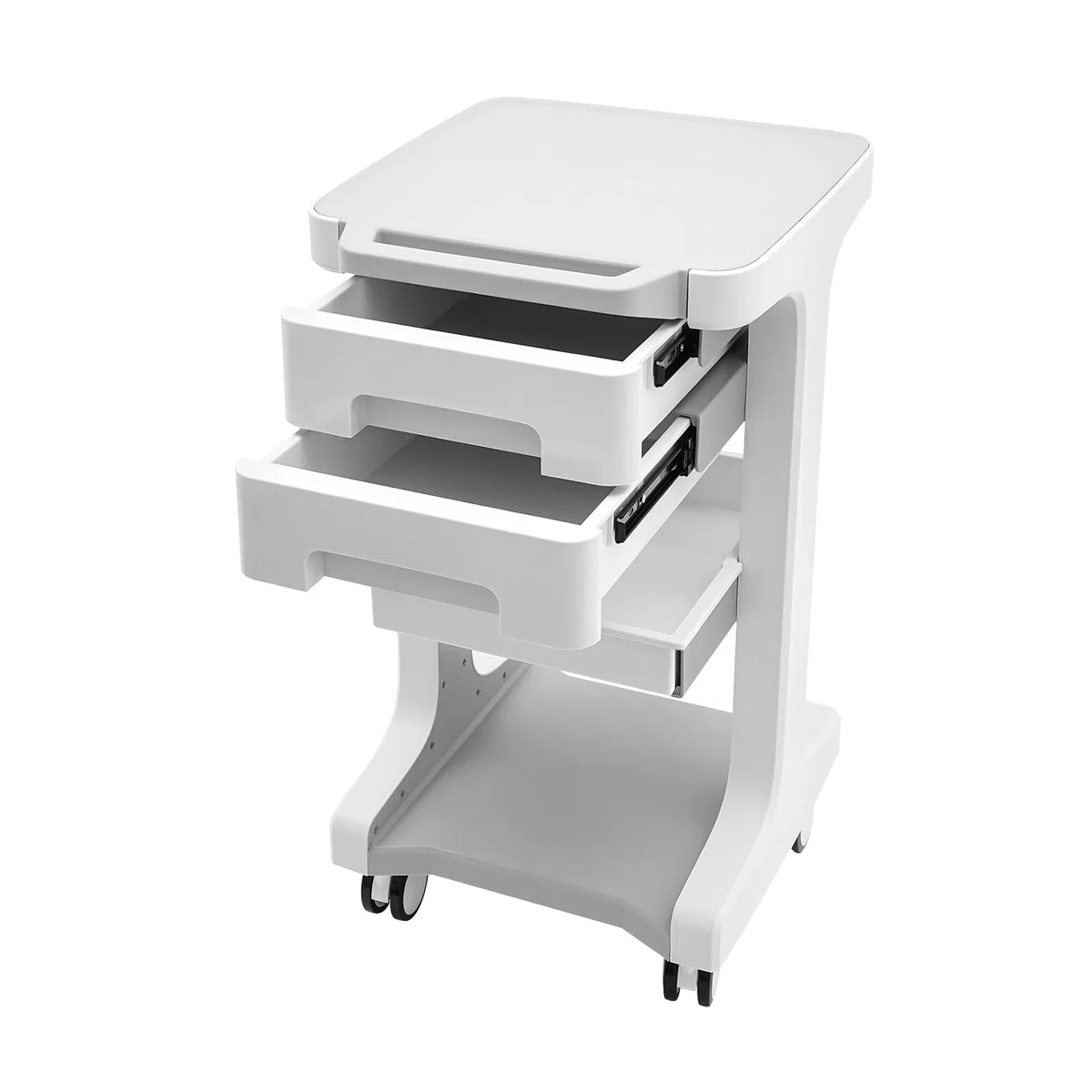 Chariot médical avec 2 tiroirs - Charge maximale : 50 kg - En ABS - Pour laboratoire, cosmétique, salon