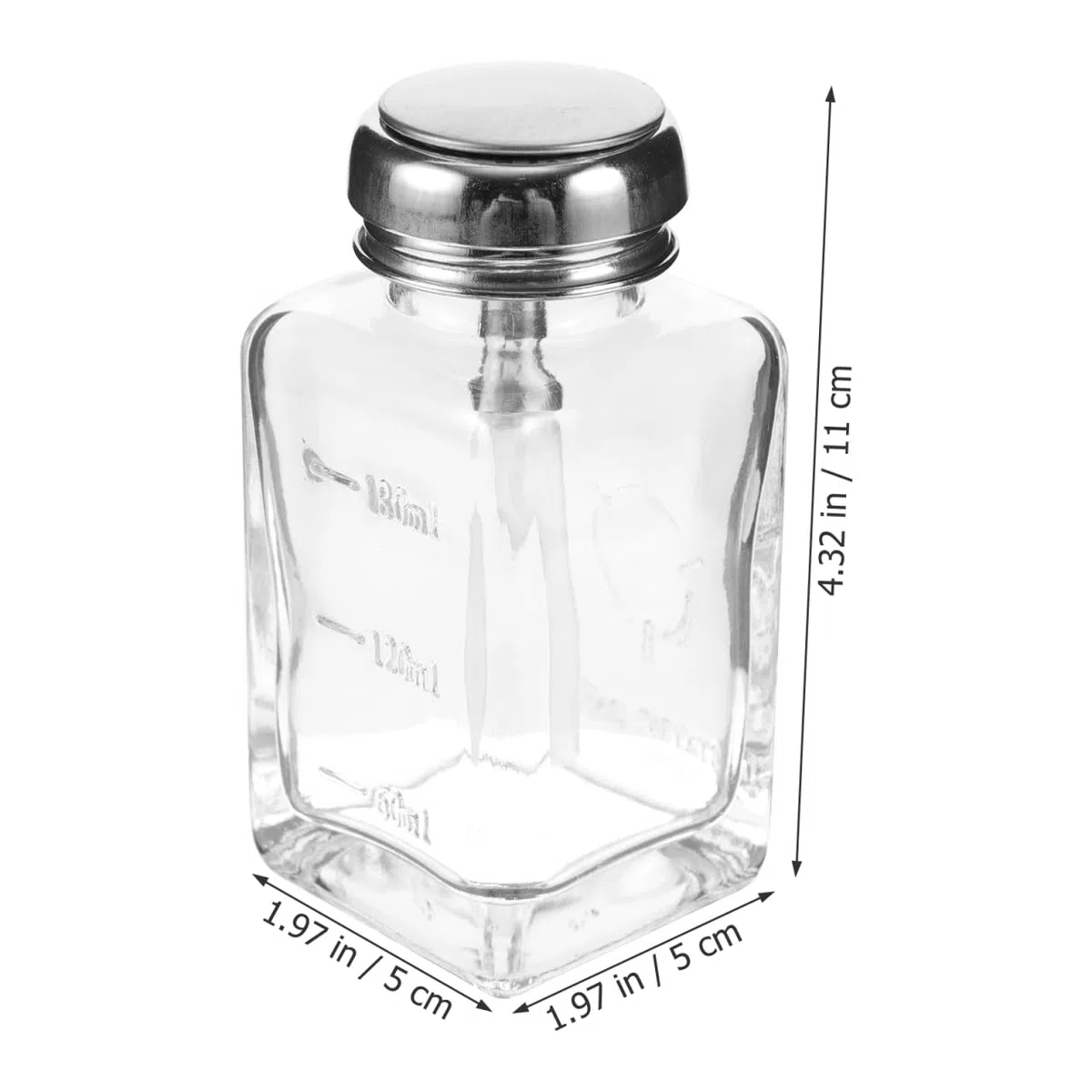Homoyoyo 1Pièce Bouteille Verre avec Pompe pour Dissolvant de Vernis à Ongles Flacon Vide Pratique et Durable pour et Cosmétiques