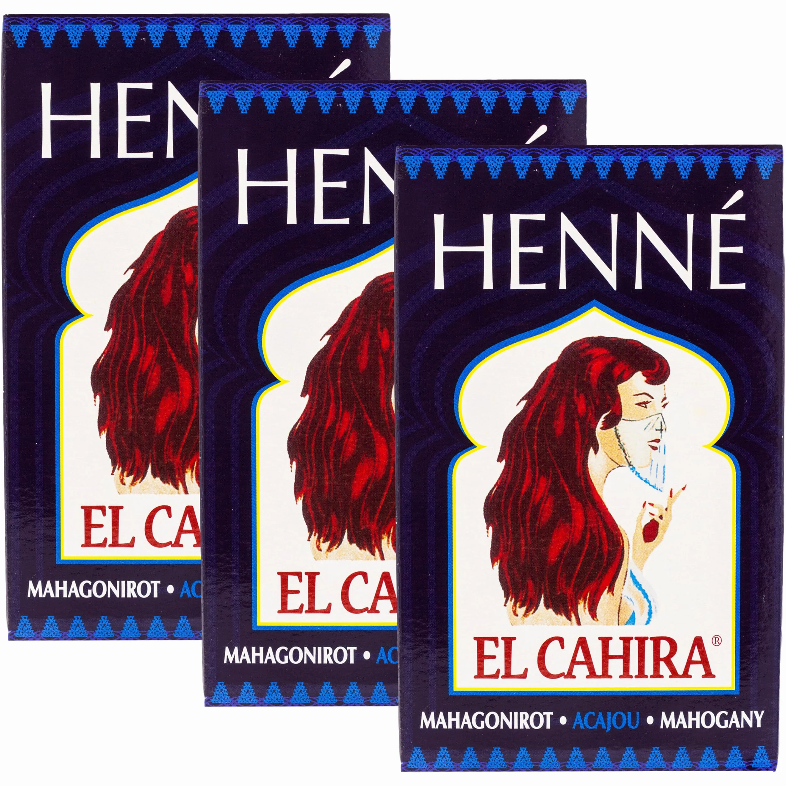 El Cahira - Henné Acajou Rouge - Lot de 3 (3 x 90 g)
