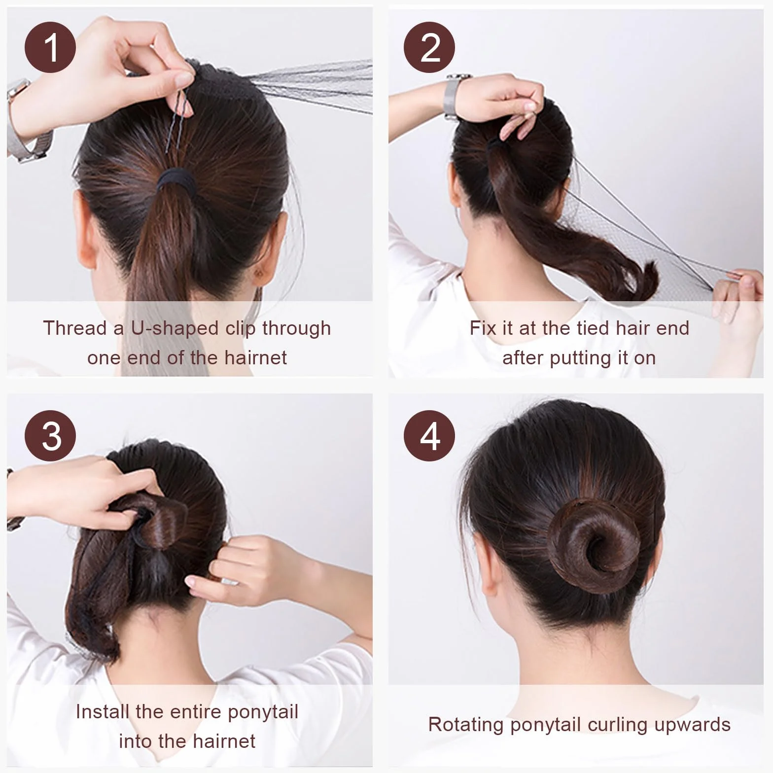 UILYNIU 183 Pièces Accessoires de Coiffure, Machine à Pain Donut, 3PCS Cheveux Donuts Chignons et 100 Épingles à Cheveux, 20Pcs Bande de Caoutchouc, 60 Pcs Filet Chignon pour les Danseurs (Brun)