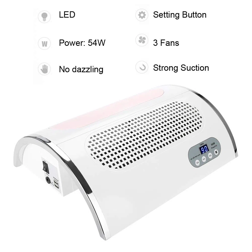 Sonew 4 en 1 Perceuse à Ongles Électrique Avec Collecteur De Poussière, Lime à Ongles Aspirateur pour L'art des Ongles, 54W UV LED Sèche Ongles Vernis À Ongles Art Outils pour Ongles Gel Acrylique