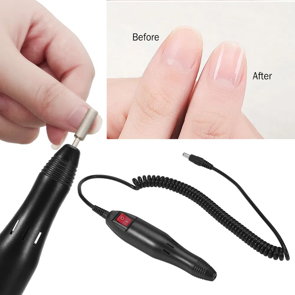 Stylo perceuse à ongles remplacement perceuse à ongles pièce à main remplacement manucure perceuse à ongles poignée de remplacement perceuse à ongles poignée 15 X 7 X 5cm Noir