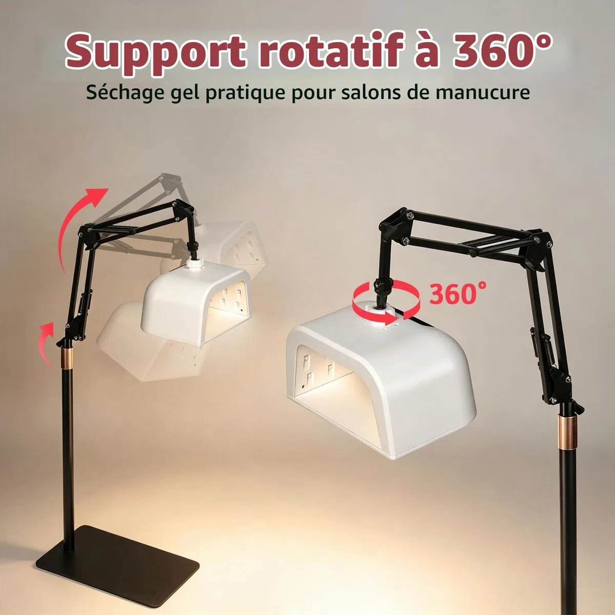 Lampe UV 2 en 1 48 W pour ongles en gel, séchoir professionnel pour ongles des doigts et des orteils