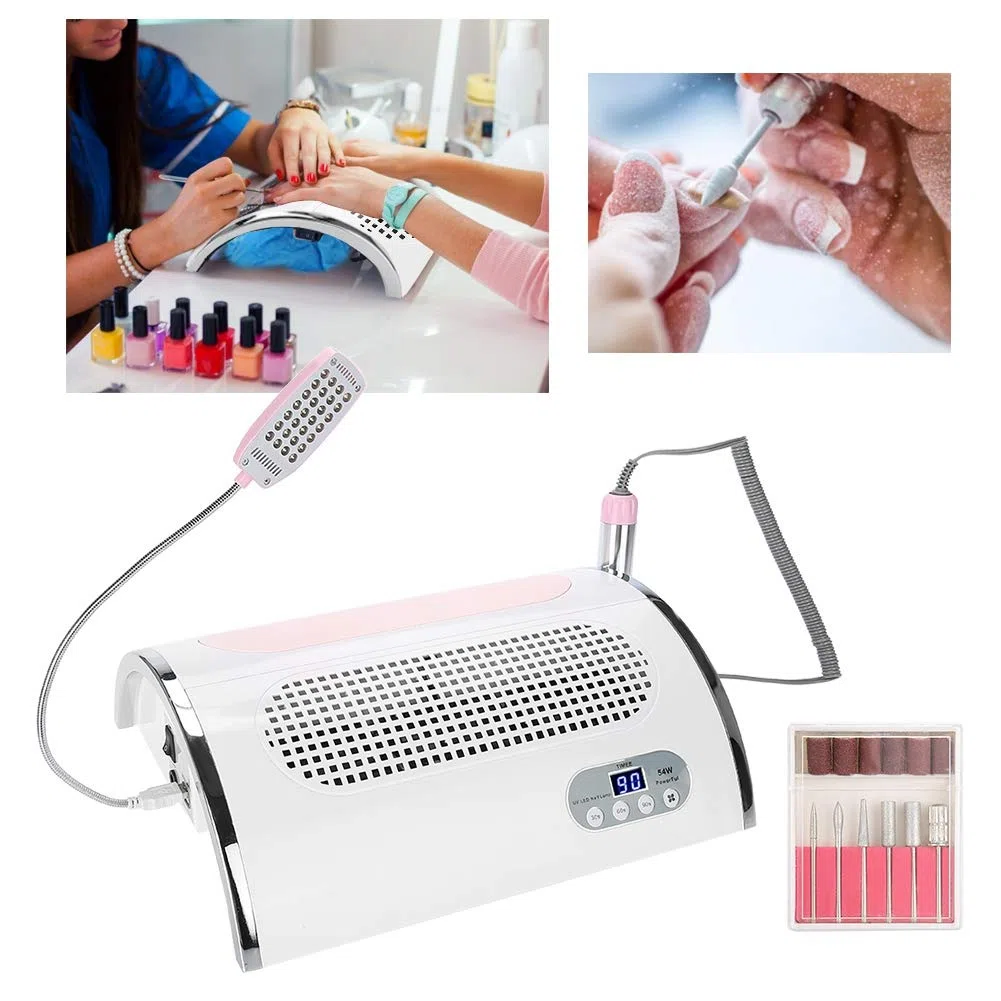 Sonew 4 en 1 Perceuse à Ongles Électrique Avec Collecteur De Poussière, Lime à Ongles Aspirateur pour L'art des Ongles, 54W UV LED Sèche Ongles Vernis À Ongles Art Outils pour Ongles Gel Acrylique