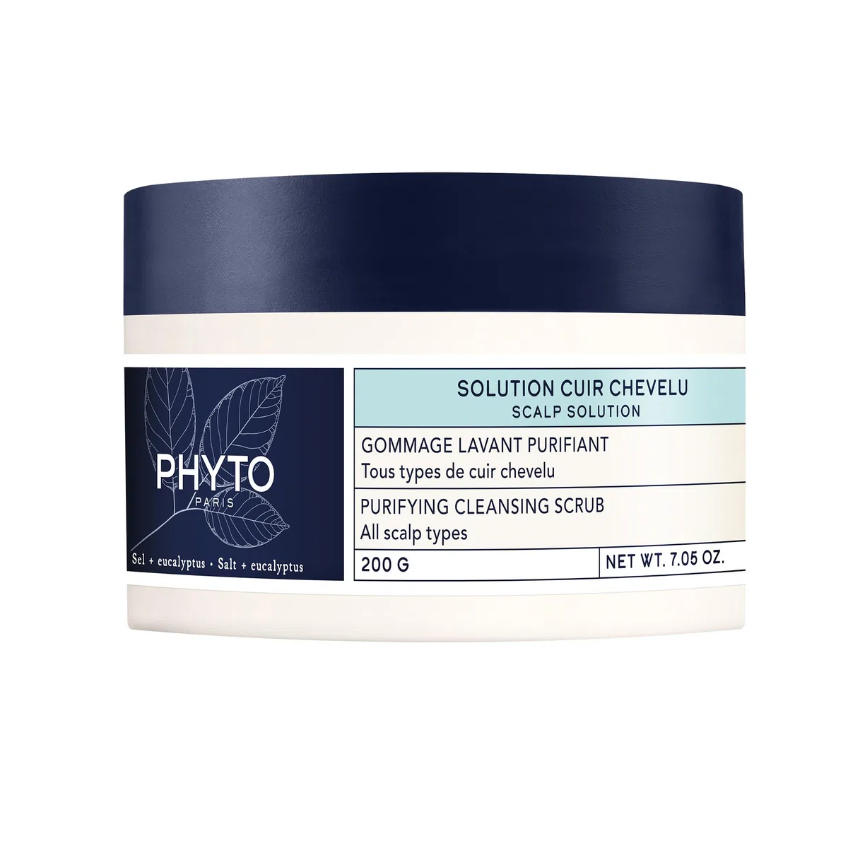 Phyto Paris - Solution - Gommage Cuir Chevelu Lavant Purifiant - Exfolie, Purifie - Stimule la Microcirculation Grâce au Massage Cuir Chevelu - Cristaux de Sel - Gommage Capillaire Détox Cheveux