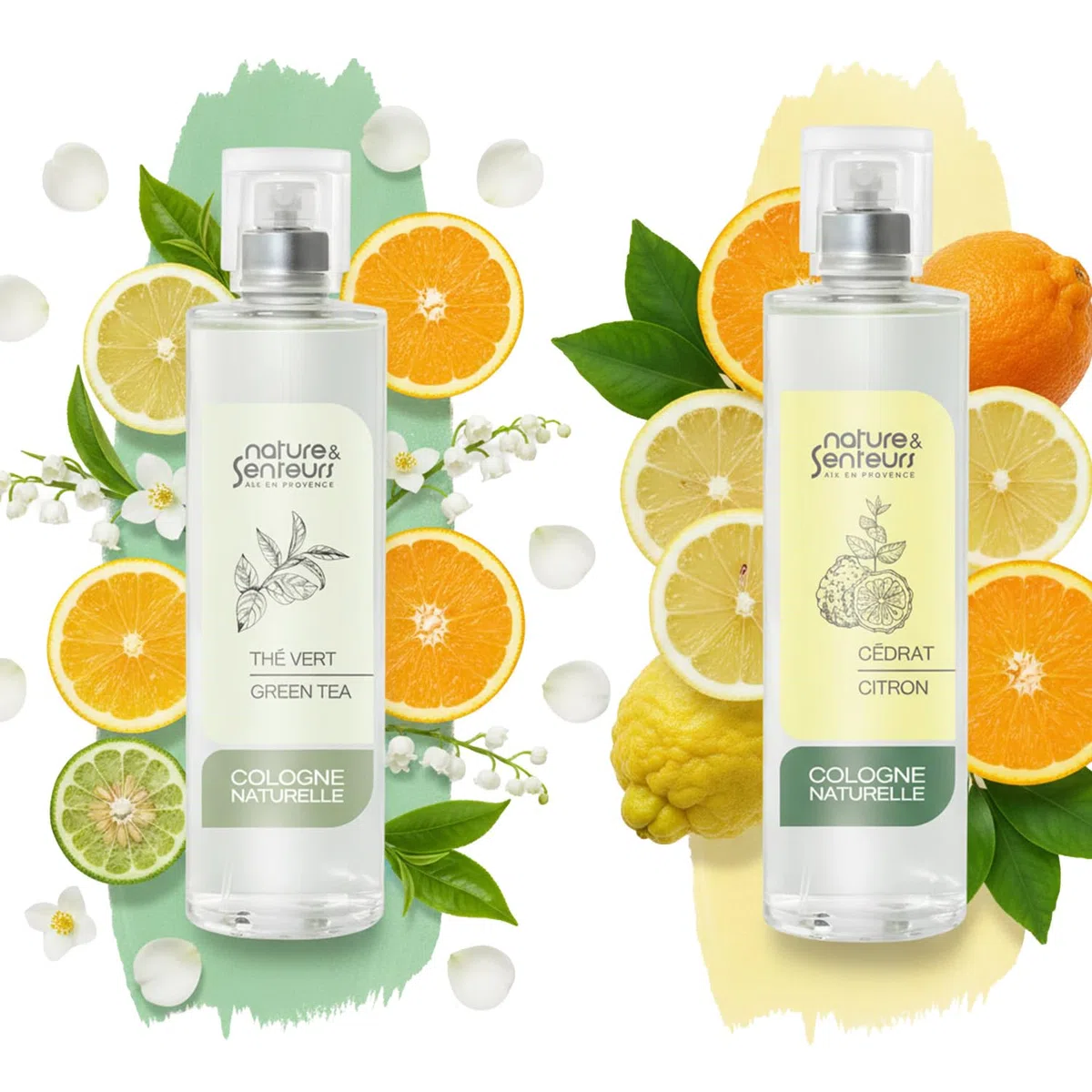 Nature & Senteurs Coffret Découverte Eaux de Cologne – 8 x 100 ml – Florale, Cédrat, Pivoine, Vétiver, Naturelle, Chèvrefeuille, Solaire, Thé Vert – Fabriquées en France