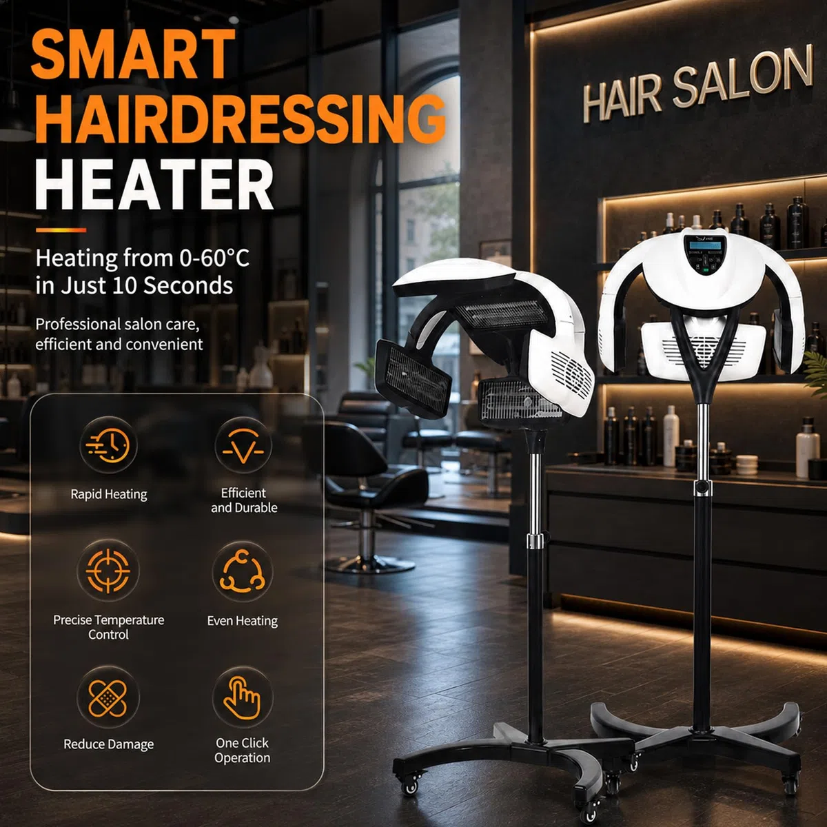 SèChe-Cheveux Professionnel Mural 800 W Black-Suspended