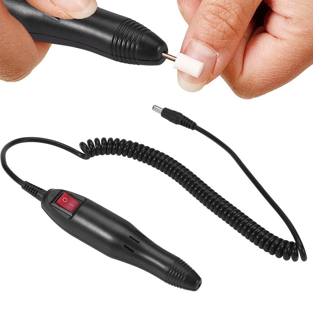 Stylo perceuse à ongles remplacement perceuse à ongles pièce à main remplacement manucure perceuse à ongles poignée de remplacement perceuse à ongles poignée 15 X 7 X 5cm Noir