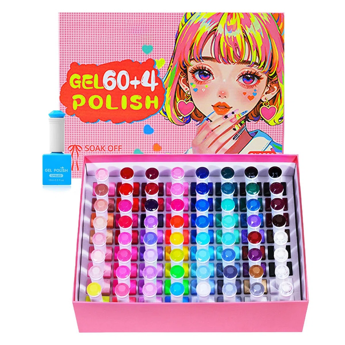 Set De Vernis À Ongles 60 Couleurs à Tenue Longue et Séchage pour les
