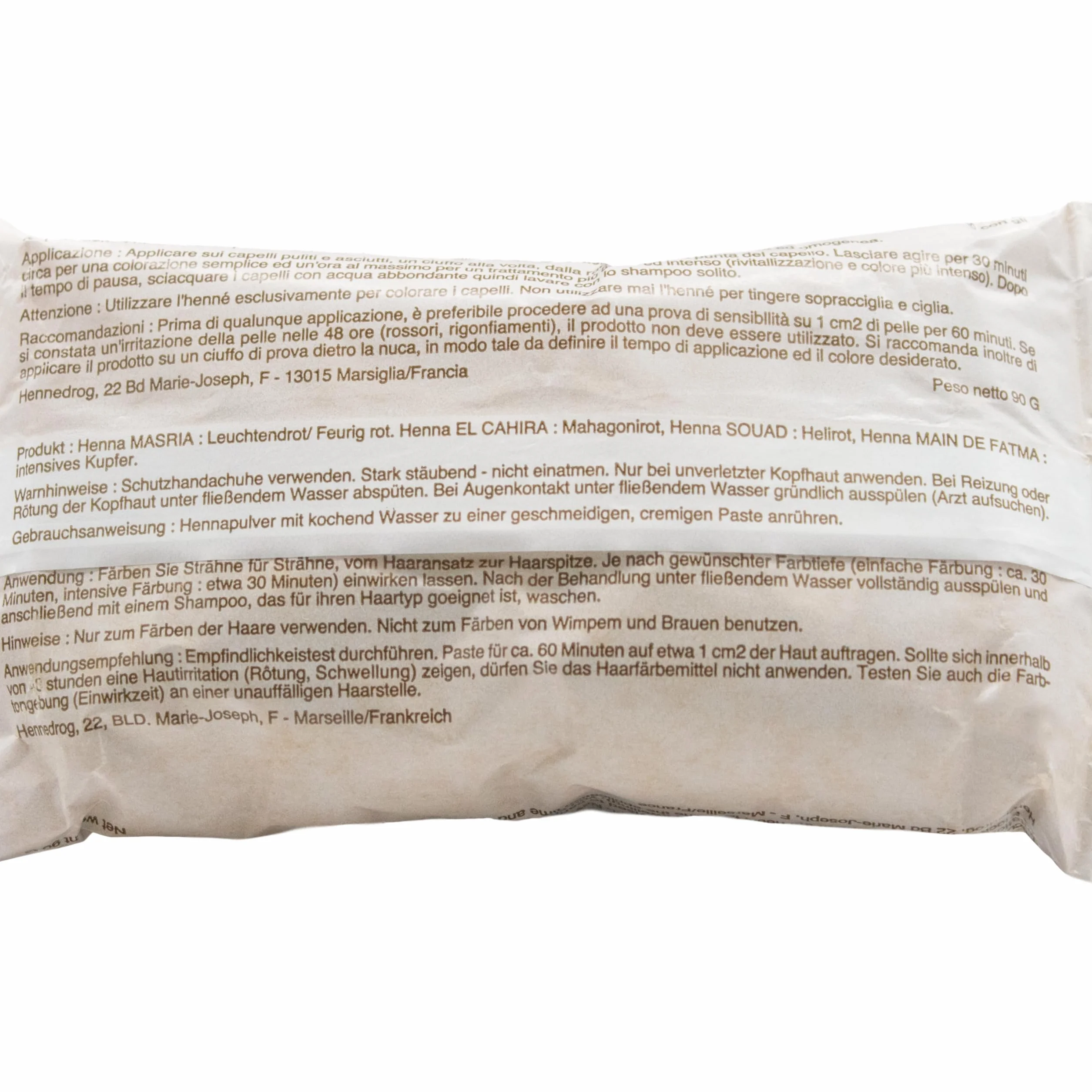 El Cahira - Henné Acajou Rouge - Lot de 3 (3 x 90 g)
