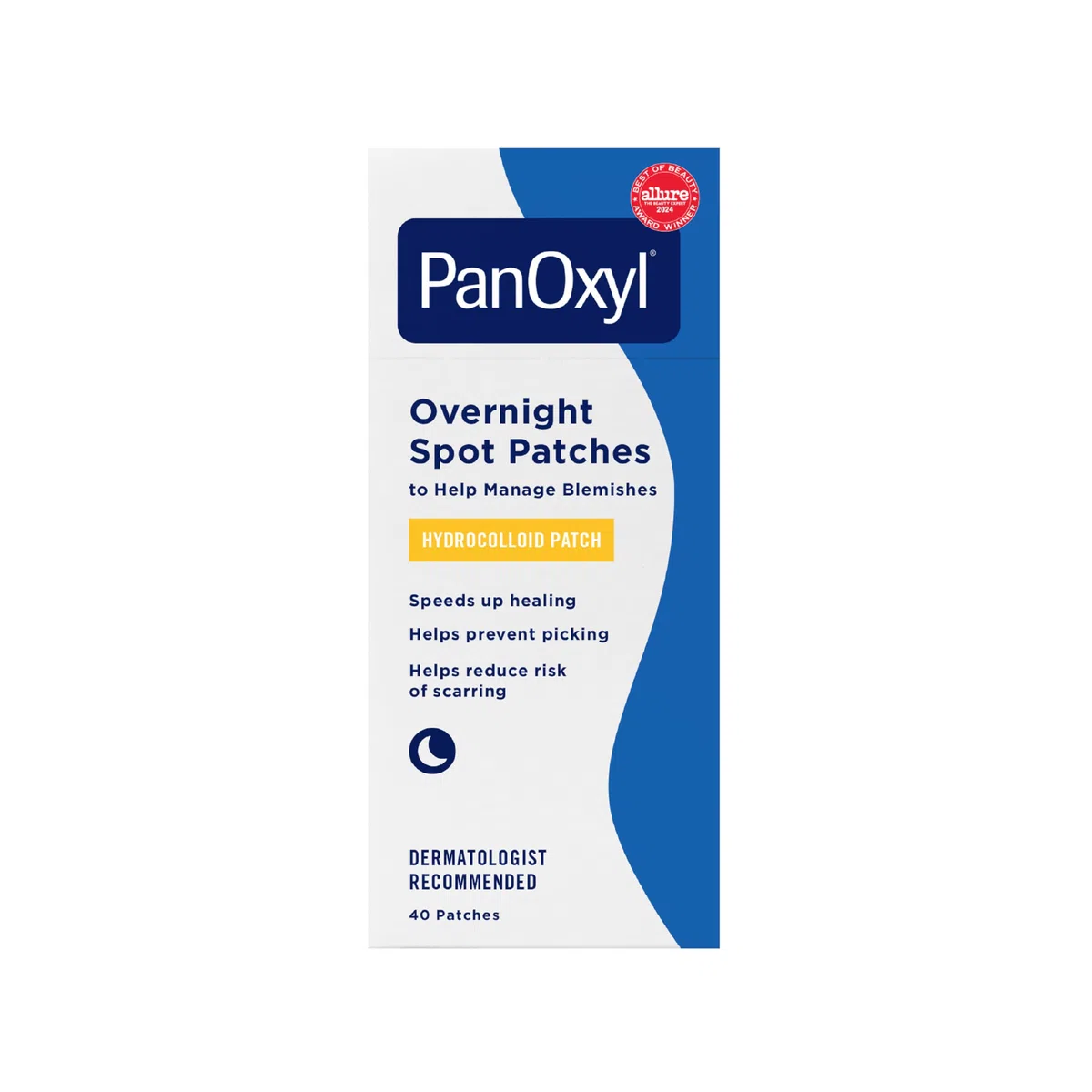 PanOxyl PM Lot de 40 patchs ronds nocturnes avec technologie avancée de guérison hydrocolloïde sans parfum