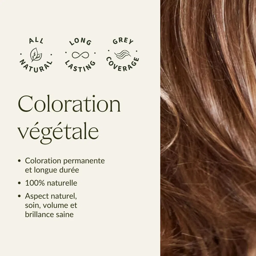 khadi BLOND FONCÉ Coloration végétale - Colore vos cheveux dans un blond cendré mat à un blond foncé intense - 100% végétale et naturelle - 100 g