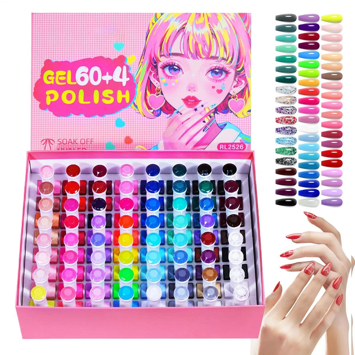 Set De Vernis À Ongles 60 Couleurs Séchage Tenue Longue Outil Soin Mains
