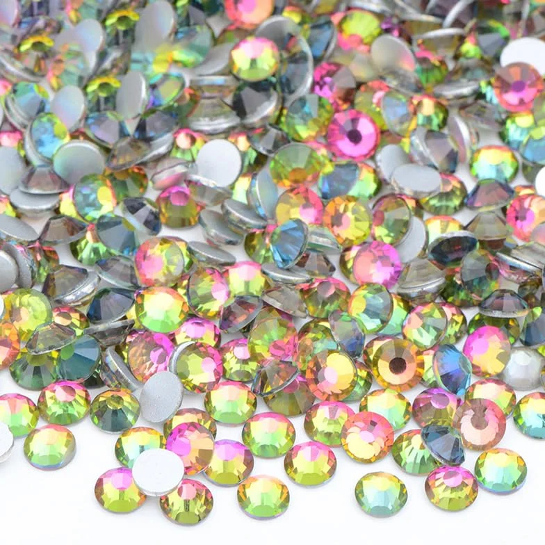 Vente en gros 100 bruts SS6 8 10 12 16 20 30 cristal rose violet dos plat strass en vrac colle sur décoration des ongles pierre-02 cristal AB,ss6 100gr 14400pcs 03 noir ss16 100gr 14400pcs