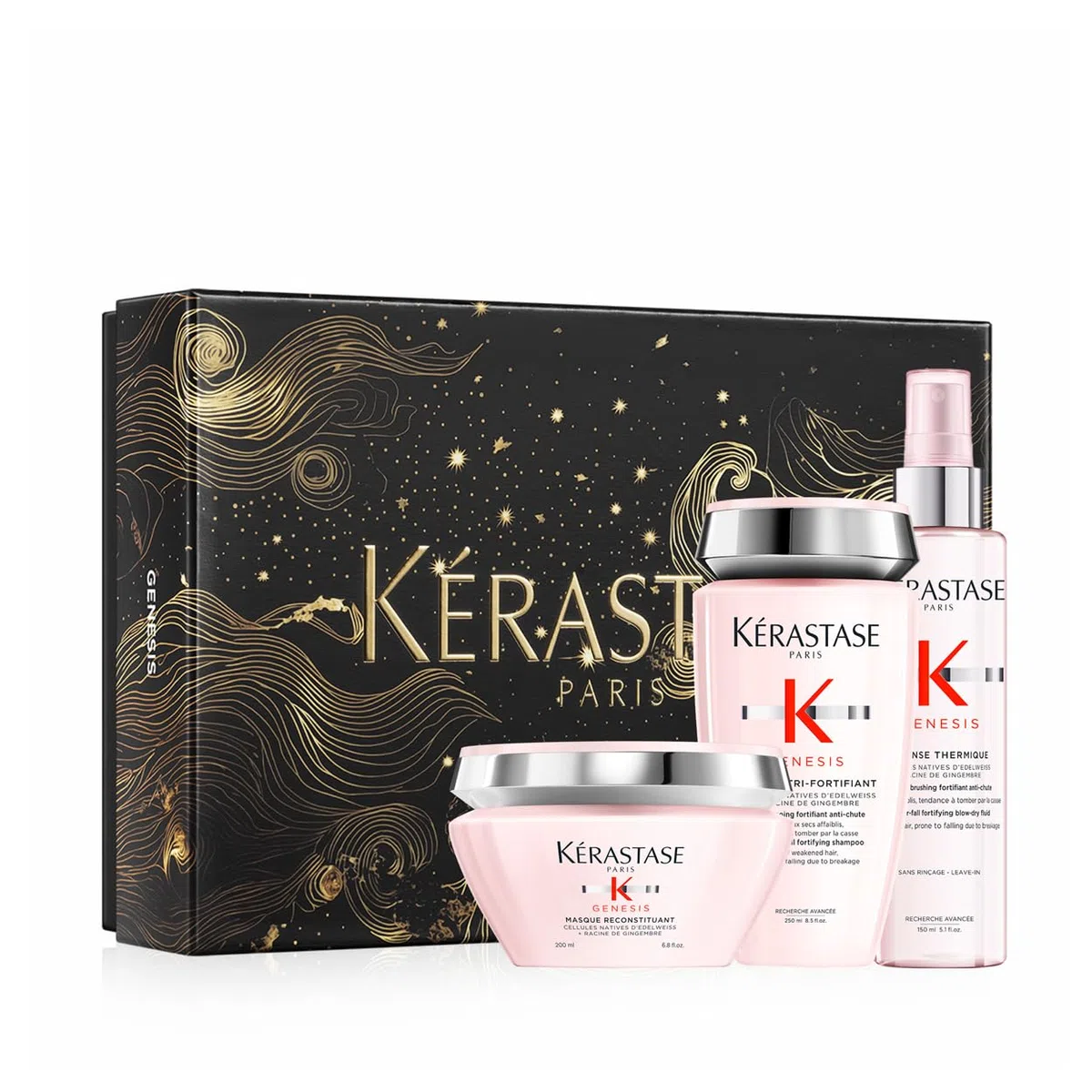 KERASTASE Genesis - Coffret Soins Cheveux - Shampoing Anti-Chute + Masque Reconstituant + Spray Thermoprotecteur - -99 % de Chute de Cheveux due à la Casse au Brossage* - Cheveux Fragiles