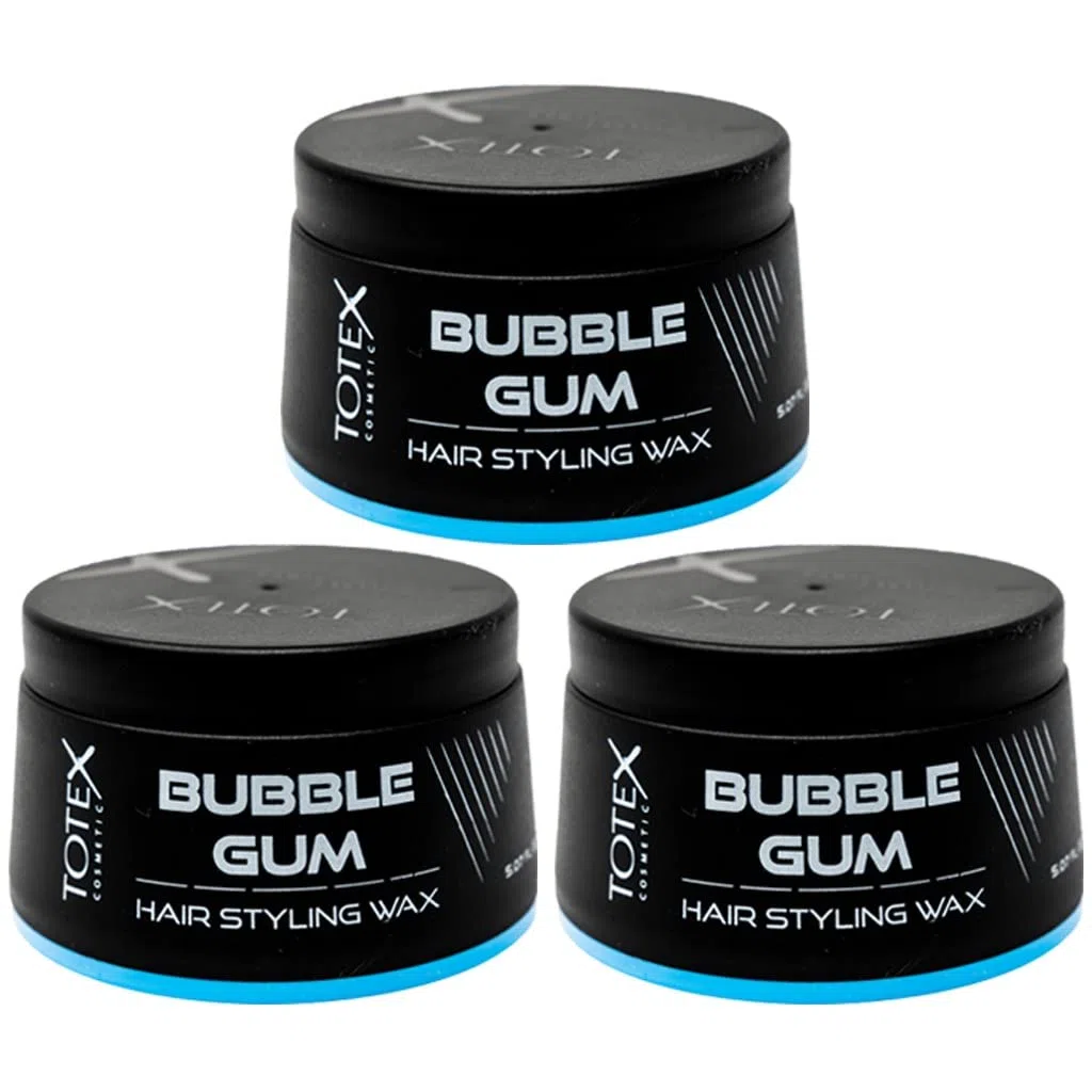 Totex BUBBLE GUM Hair Styling Wax I Cire Coiffante Bubble Gum I Cire capillaire parfumée au chewing-gum I aspect cheveux brillants et naturels I 150ml (3 pièces)