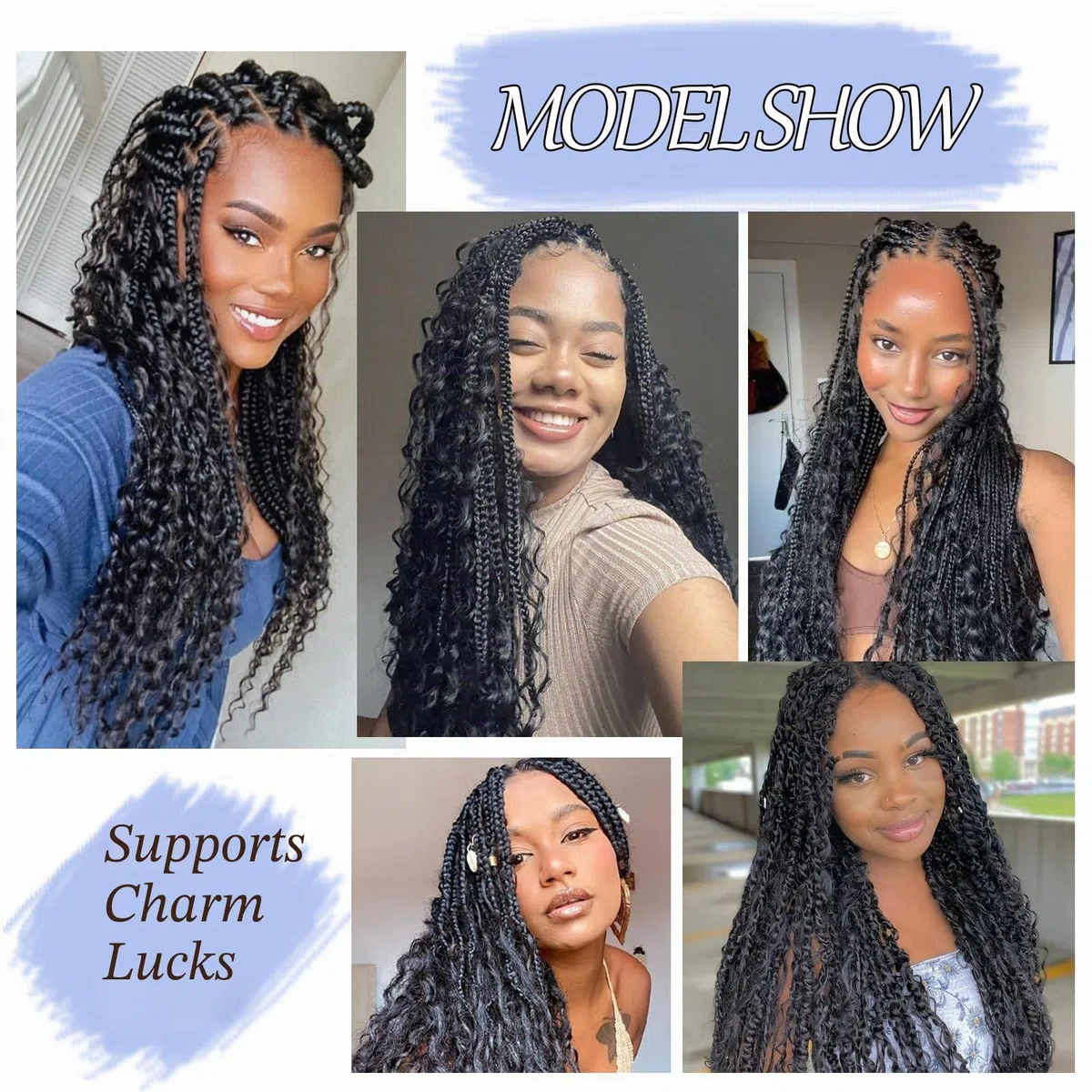 Deep Twist Crochet Braids Hair Extensions Ocean Wave Braiding Crochet Hair Soft Synthetic Curly Bohemian Braiding Crochet Hair Extensions for Women (1B, 18 inch (pack of 3）)