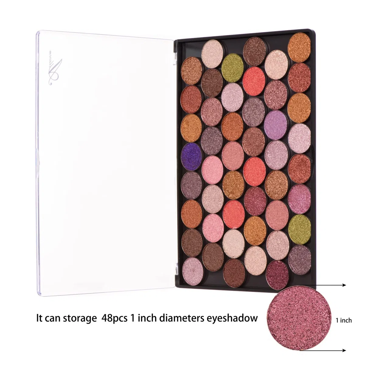 Allwon large palette de maquillage en plastique transparent magnétique vide pour fard à paupières rouge à lèvres blushpowder