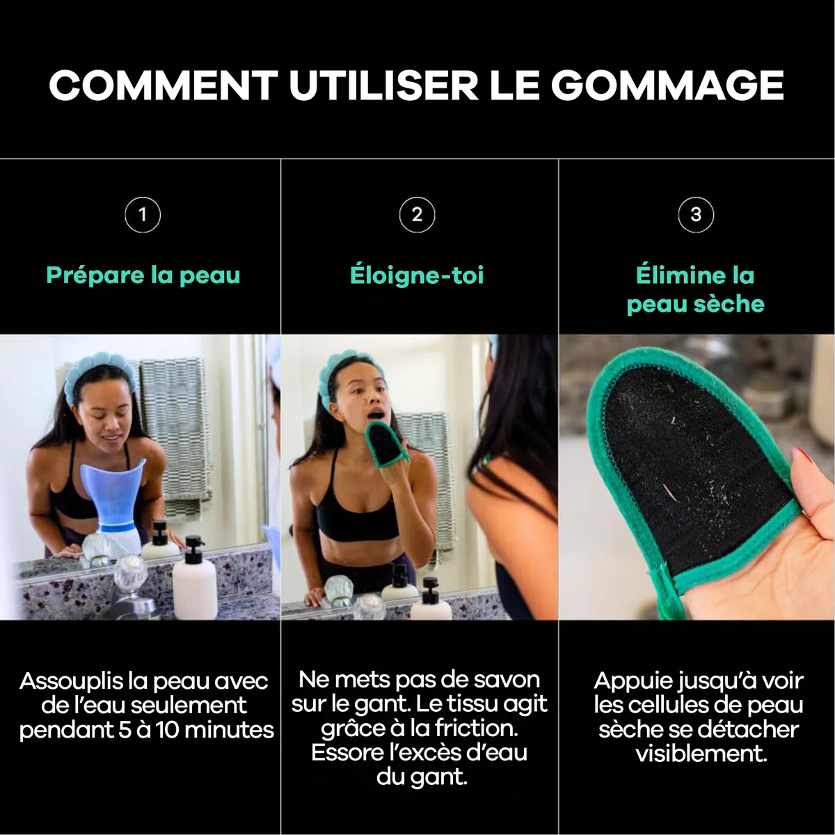 Dermasuri Gant Exfoliant Visage – Gommage Coréen Naturel – Exfoliant Doux Pour Peau Lisse & Éclatante – Gant Réutilisable Pour Femmes & Hommes – Soin Beauté Spa – 1 Unité